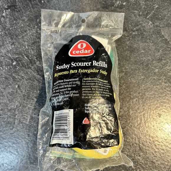 2001 O Cedar Sudsy Scourer Scrubber Sponge Refill Pack Of‎ 3 NOS - Picture 3 of 6